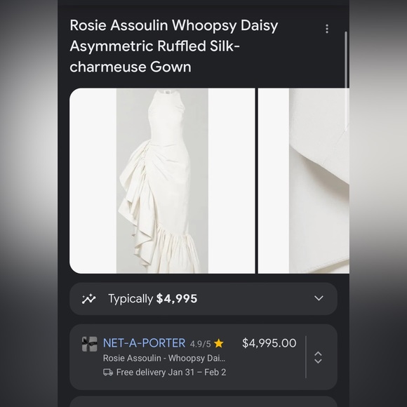 Rosie Assoulin Whoopsy Daisy Wedding Dress Ruffle Skirt Silk Faille - Picture 3 of 12